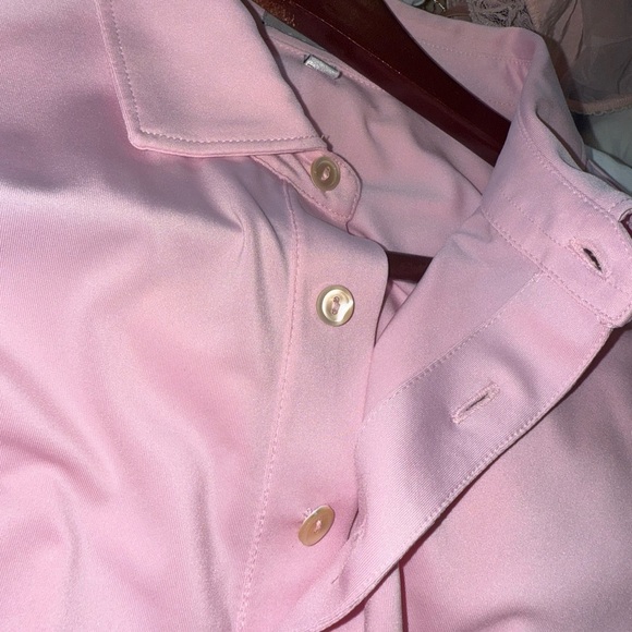 Peter Millar Summer Comfort Palmer Pink Golf Polo Pelican Country Club Large $98 - Picture 3 of 9